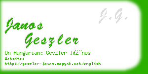 janos geszler business card